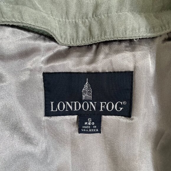 London Fog Sage Green Hooded Rain Jacket Windbreaker Size Small - Picture 2 of 16